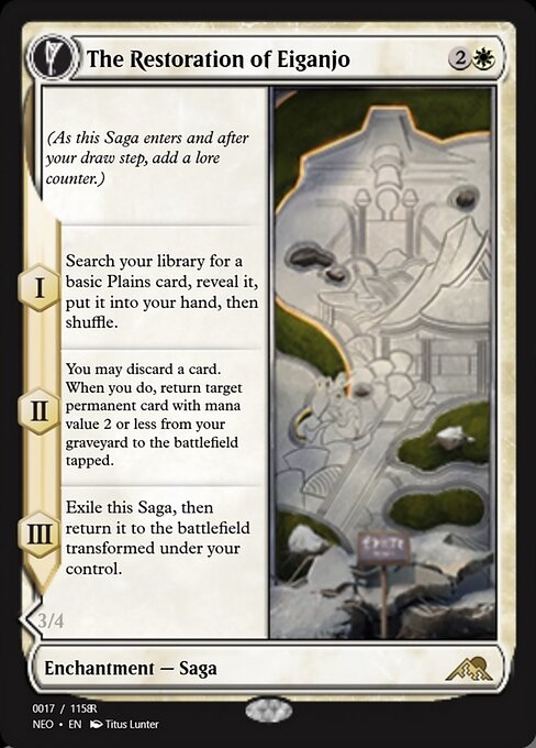 The Restoration of Eiganjo // Architect of Restoration highlighted card art