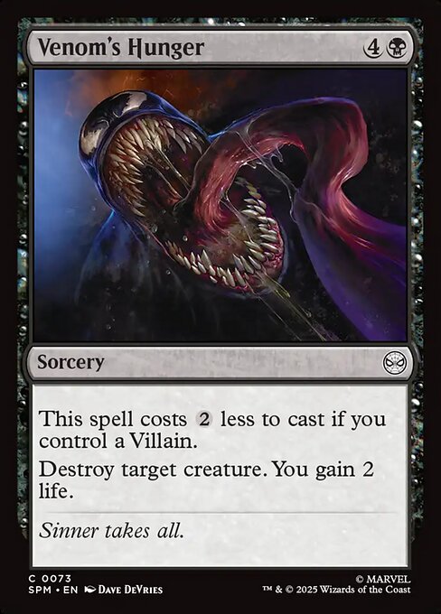 Venom's Hunger highlighted card art