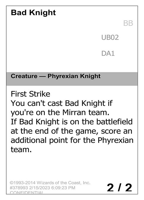 Bad Knight highlighted card art