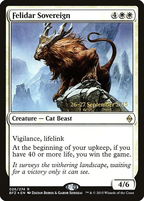 Felidar Sovereign from Battle for Zendikar Promos