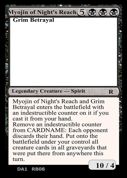 Myojin of Night's Reach and Grim Betrayal highlighted card art
