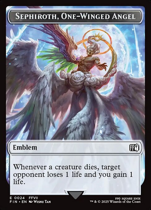 Sephiroth, One-Winged Angel Emblem highlighted card art