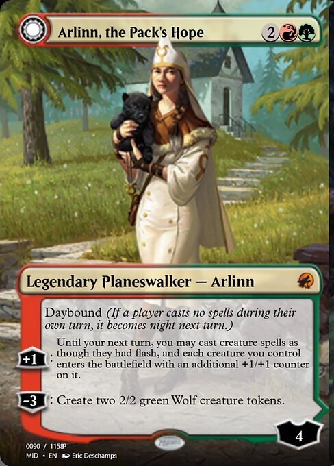 Arlinn, the Pack's Hope // Arlinn, the Moon's Fury highlighted card art