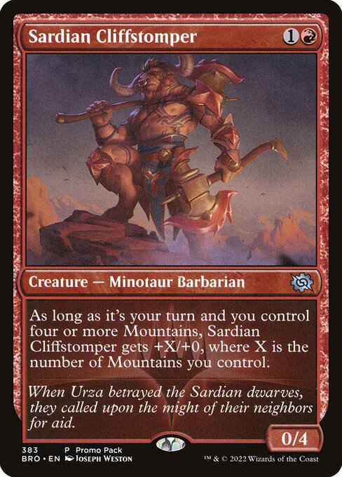 Sardian Cliffstomper highlighted card art