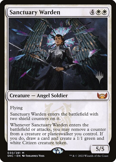 Sanctuary Warden highlighted card art