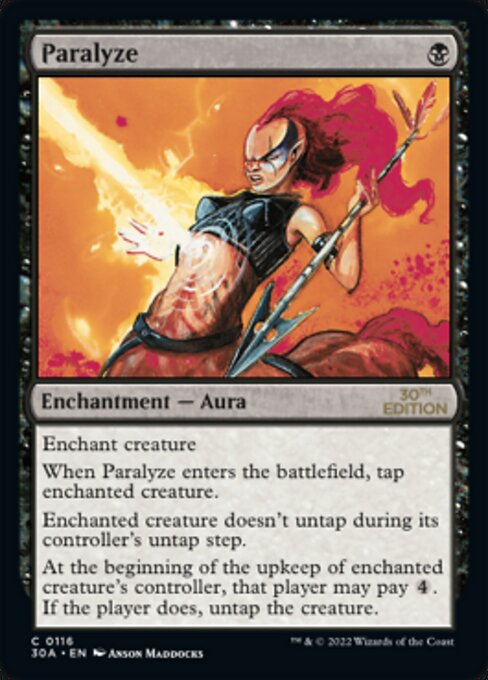 Paralyze highlighted card art