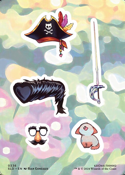 Sticker sheet highlighted card art