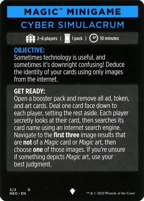 Cyber Simulacrum // Cyber Simulacrum (cont'd) from Kamigawa: Neon Dynasty Minigames