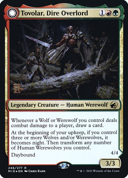 Tovolar, Dire Overlord // Tovolar, the Midnight Scourge from Innistrad: Midnight Hunt Promos