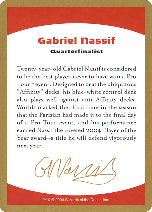 Gabriel Nassif Bio highlighted card art