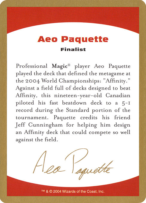 Aeo Paquette Bio highlighted card art