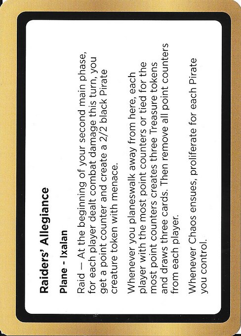 Raiders' Allegiance highlighted card art