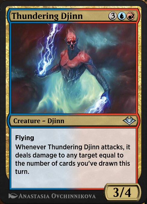 Thundering Djinn highlighted card art