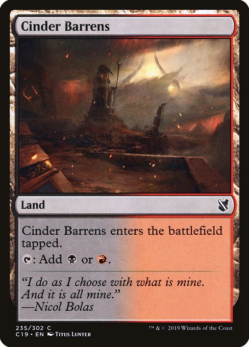 Cinder Barrens from Commander 2019