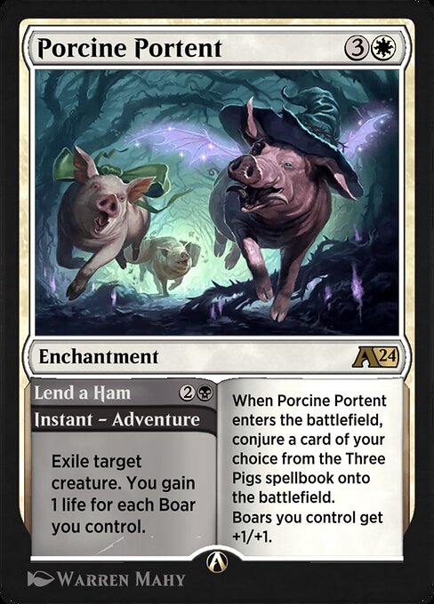 Porcine Portent // Lend a Ham highlighted card art