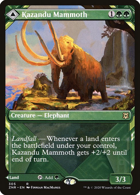 Kazandu Mammoth // Kazandu Valley from Zendikar Rising