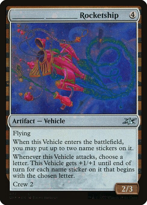 _____ _____ Rocketship highlighted card art