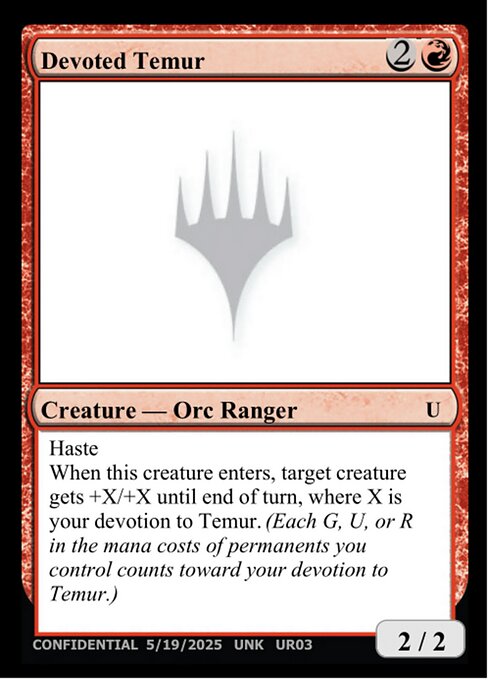 Devoted Temur highlighted card art