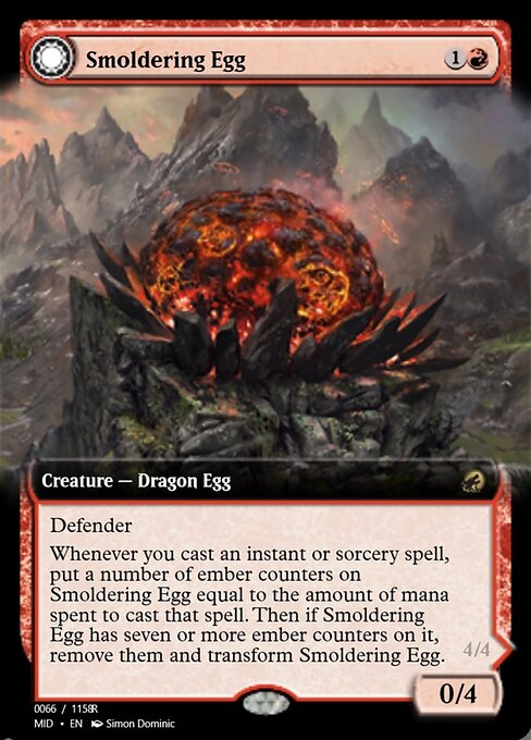 Smoldering Egg // Ashmouth Dragon highlighted card art