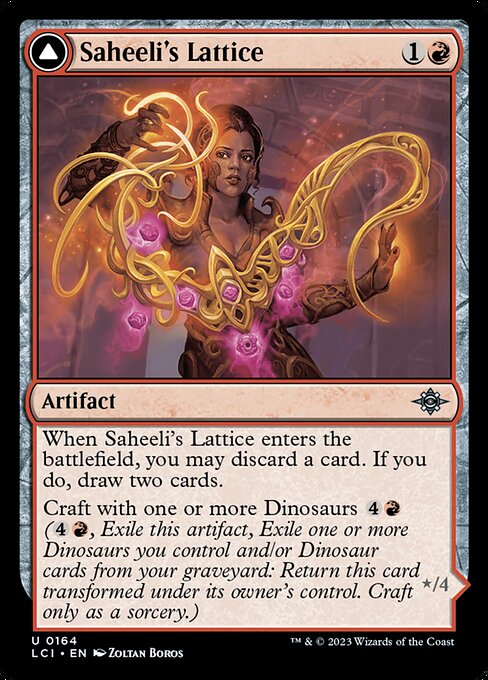 Saheeli's Lattice // Mastercraft Raptor from The Lost Caverns of Ixalan