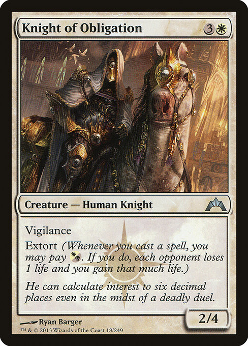 Knight of Obligation highlighted card art