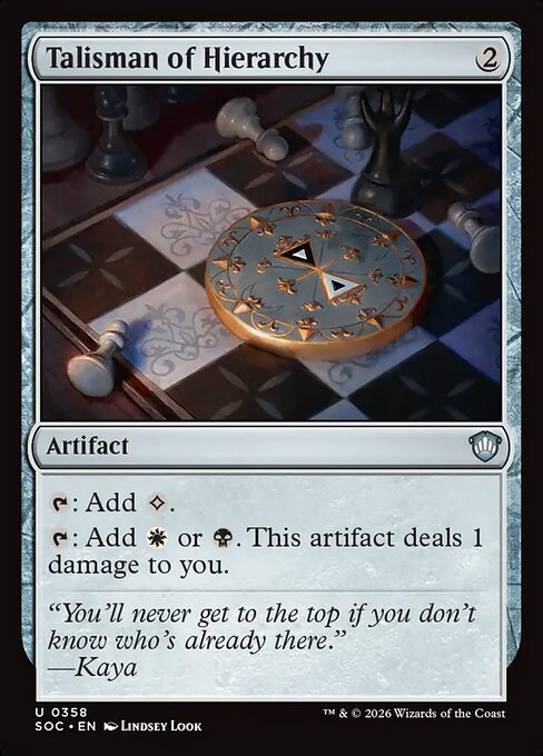 Talisman of Hierarchy from Secrets of Strixhaven Commander