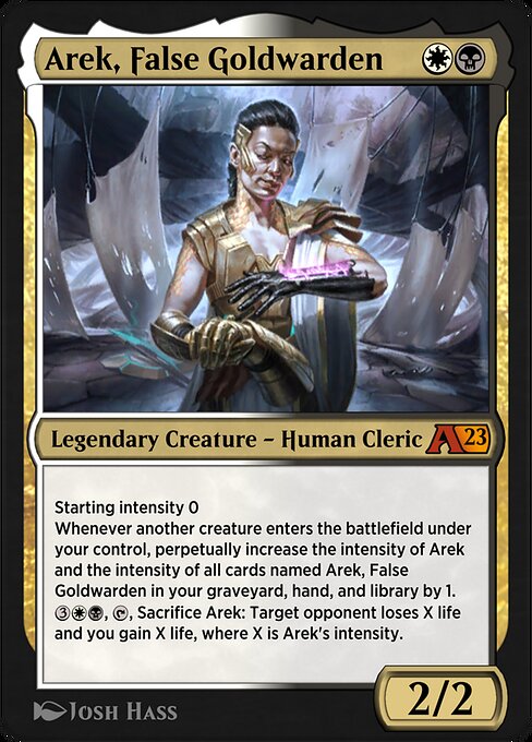 Arek, False Goldwarden highlighted card art