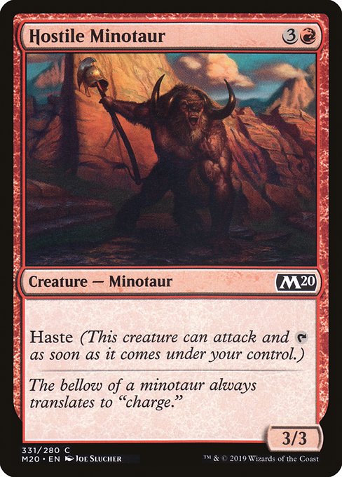 Hostile Minotaur highlighted card art