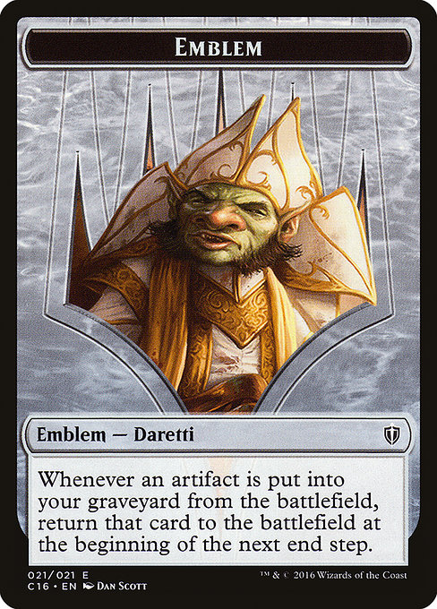 Daretti, Scrap Savant Emblem from Commander 2016 Tokens