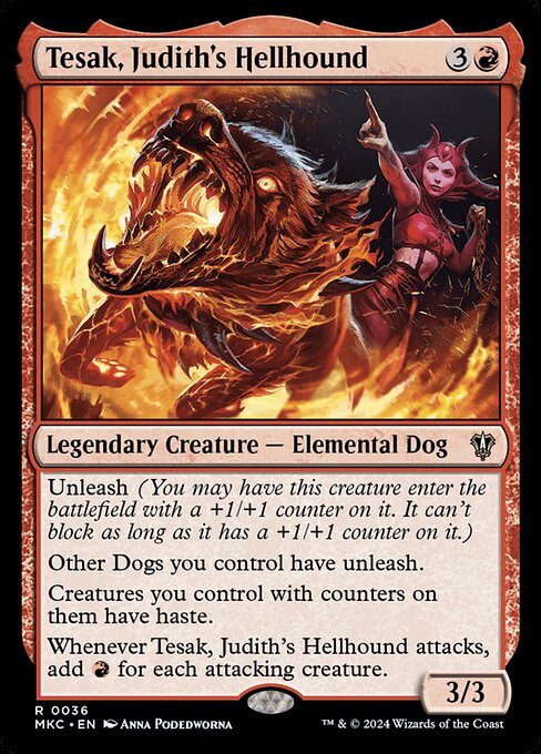 Tesak, Judith's Hellhound highlighted card art