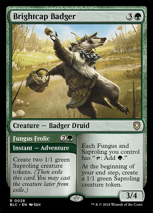 Brightcap Badger // Fungus Frolic highlighted card art