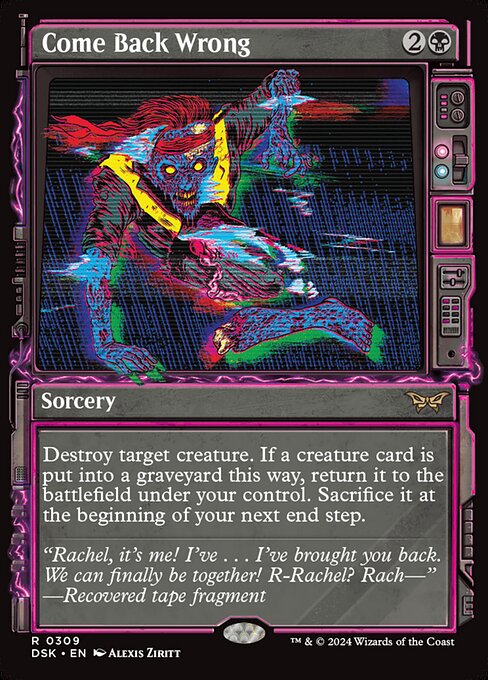 Come Back Wrong highlighted card art