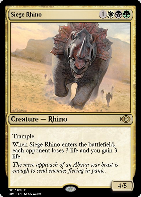 Siege Rhino from Magic Online Promos
