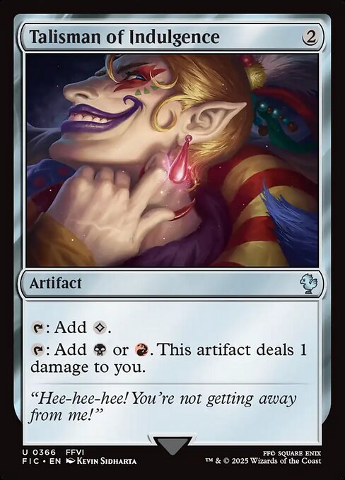 Talisman of Indulgence from Final Fantasy Commander