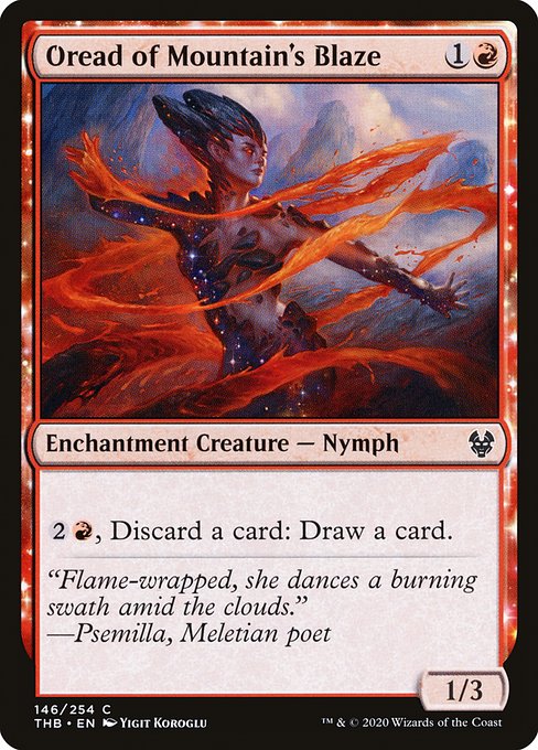 Oread of Mountain's Blaze highlighted card art