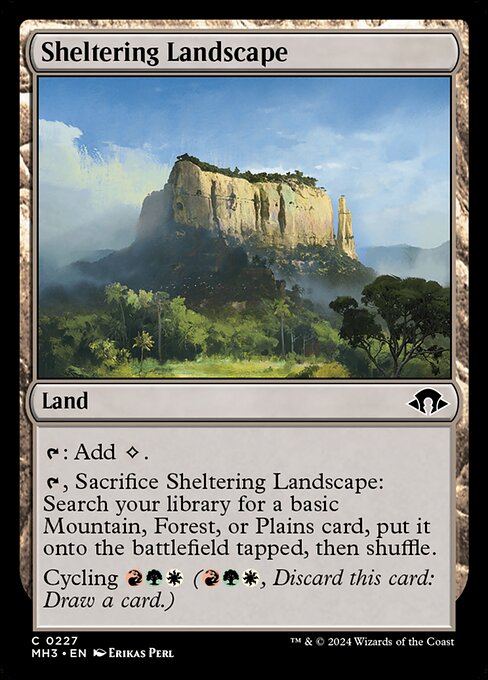 Sheltering Landscape highlighted card art
