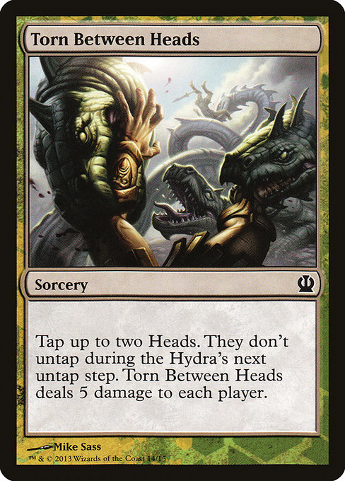 Torn Between Heads highlighted card art
