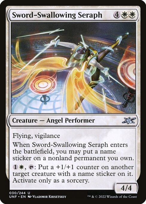 Sword-Swallowing Seraph highlighted card art