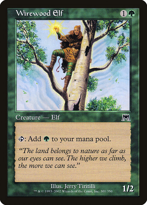 Wirewood Elf highlighted card art