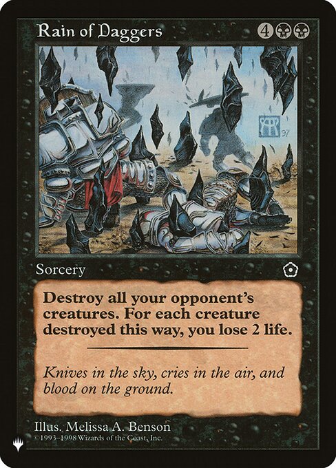 Rain of Daggers from The List