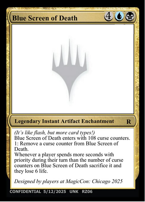 Blue Screen of Death highlighted card art