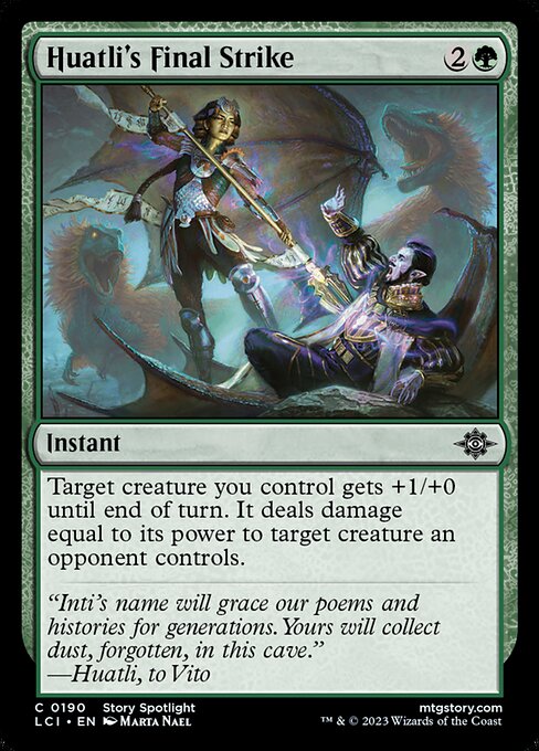 Huatli's Final Strike highlighted card art