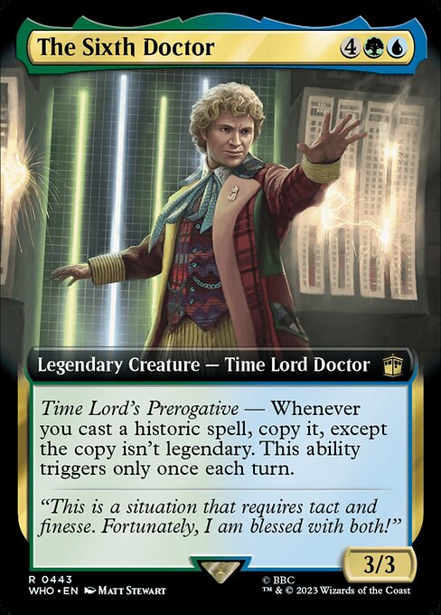 The Sixth Doctor highlighted card art