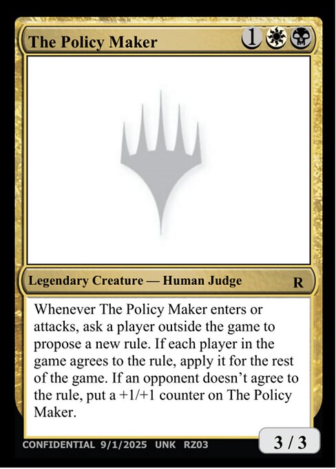 The Policy Maker highlighted card art