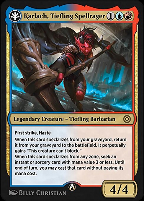 Karlach, Tiefling Spellrager highlighted card art