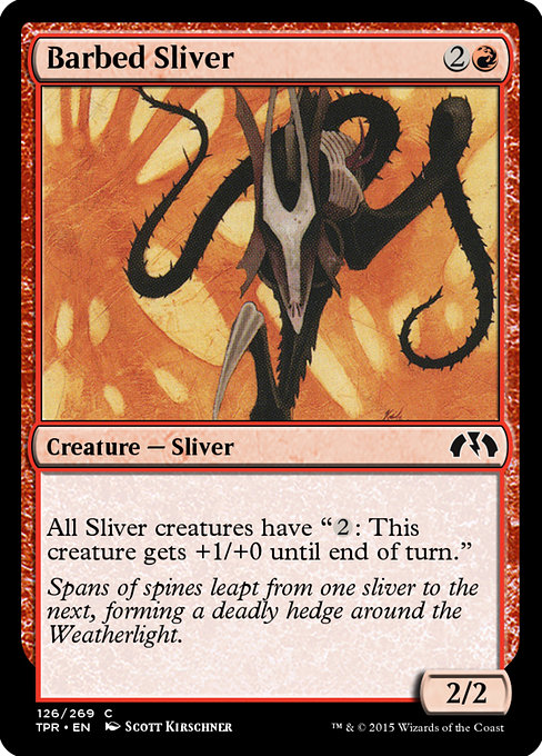 Barbed Sliver highlighted card art