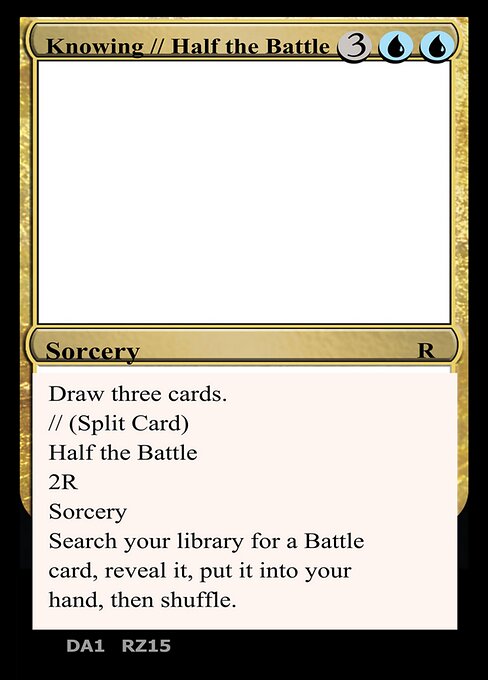 Knowing // Half the Battle highlighted card art