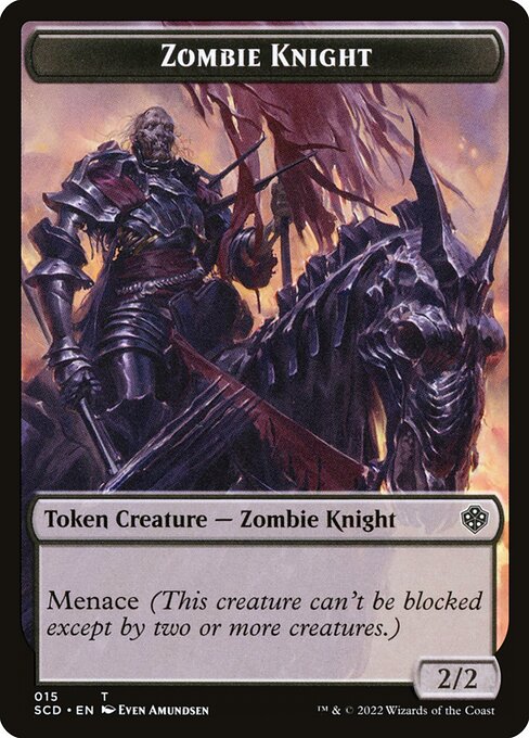 Zombie Knight from Starter Commander Deck Tokens
