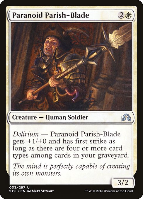 Paranoid Parish-Blade highlighted card art