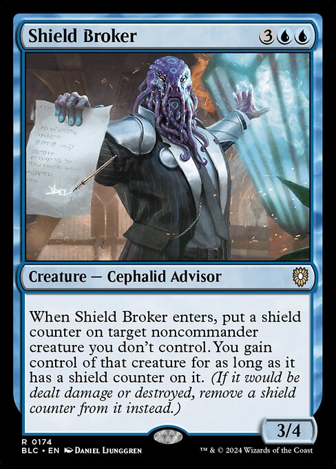 Shield Broker from Bloomburrow Commander
